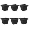 Kvadratinis gėlių vazonas 6 pcs Juoda 38 x 38 x 30 cm Plastmasė