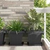 Kvadratinis gėlių vazonas 6 pcs Juoda 43 x 43 x 33,5 cm