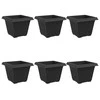 Kvadratinis gėlių vazonas 6 pcs Juoda 43 x 43 x 33,5 cm