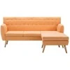 L-formos sofa, aud. apmušal., 171,5x138x81,5cm, oranžinė