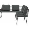 Sofa su pagalve Antracitas 173 x 231 x 90cm Plienas