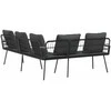 Sofa su pagalve Antracitas 173 x 231 x 90cm Plienas
