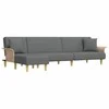 L formos sofa-lova, tamsiai pilka, 279x140x70cm, audinys