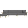 L formos sofa-lova, tamsiai pilka, 279x140x70cm, audinys