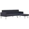 L formos sofa-lova, tamsiai pilkos spalvos, poliesteris