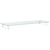 Laikiklis Monitoriaus stovas, baltas, 100x35x8cm, stiklas ir metalas