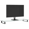 Laikiklis Monitoriaus stovas, juodas, 100x35x8cm, stiklas ir metalas
