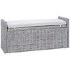 Laikymo suolas su pagalve Balta plauna 110 x 40 x 50 cm Ratanas