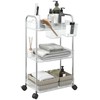 Laikymo vežimėlis, 3 aukštų, skaidrus, 37x28x68 cm, akrilas