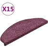 Laiptų kilimėliai, 15vnt., tamsiai violetiniai, 65x21x4cm