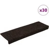 Laiptų kilimėliai, lipnūs, 30 vnt., 65x21x4 cm, rudi, stačiakampiai kraštai