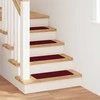 Slydimui atsparūs laiptų kilimėliai 15 pcs Vyšninė 60 x 25 cm
