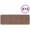 Slydimui atsparūs laiptų kilimėliai 15 pcs Ruda 60 x 25 cm PP