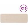 Slydimui atsparūs laiptų kilimėliai 15 pcs Kreminė 60 x 25 cm