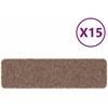 Slydimui atsparūs laiptų kilimėliai 15 pcs Ruda 75 x 20 cm PP