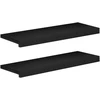 Laiptų pakopos 2 vnt. 80 x 25 x 2 cm Juoda Kietas bukas medis