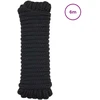 Laivo virvė 6 m 1.4 Juoda Poliesteris