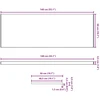 Langų palangė Juoda su medienos tekstūra 140 x 50 x 4,5 cm PVC