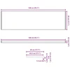 Langų palangė Juoda su medienos tekstūra 140 x 45 x 4,5 cm PVC