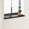 Langų palangė Juoda su medienos tekstūra 80 x 35 x 4,5 cm PVC
