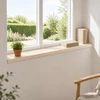 Langų palangės 2 vnt. Balta 70 x 20 x 2 cm Kietas ąžuolo medis