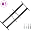 Langų saugos grotelės su 2 skersiniais 3 pcs 43-74 cm