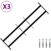 Langų saugos grotelės su 2 skersiniais 3 pcs 63-114 cm
