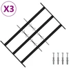 Langų saugos grotelės su 3 skersinėmis 3 pcs 43-74 cm