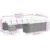 11 dalių sodo sofų komplektas su pagalvėlėmis, pilkas, poliratanas