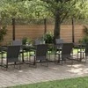 Lauko baldų komplektas Sodo valgomojo komplektas 9 pcs Juoda Plienas