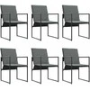 Lauko baldų komplektas Sodo valgomojo komplektas 11 pcs Juoda Plienas