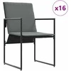 Lauko baldų komplektas Sodo valgomojo komplektas 17 pcs Juoda Plienas