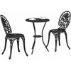 Lauko baldų komplektas Sodo Bistro Rinkinys 3 pcs Juoda Aliuminis