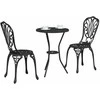 Lauko baldų komplektas Sodo Bistro Rinkinys 3 pcs Juoda Aliuminis