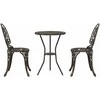 Lauko baldų komplektas Sodo Bistro Rinkinys 3 pcs Bronzinė Aliuminis