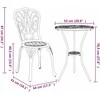 Lauko baldų komplektas Sodo Bistro Rinkinys 3 pcs Balta Aliuminis