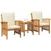 Lauko baldų komplektas Sodo Sofų Rinkinys su pagalve 3 pcs Natūralus aliejus