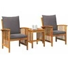 Lauko baldų komplektas Sodo Sofų Rinkinys su pagalve 3 pcs Natūralus aliejus