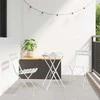 Lauko baldų komplektas Sulankstomas bistro rinkinys 3 pcs Balta Plienas