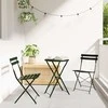Lauko baldų komplektas Sulankstomas bistro rinkinys 3 pcs Miškas Plienas