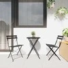 Lauko baldų komplektas Sulankstomas bistro rinkinys 3 pcs Antracitas Plienas