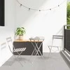Lauko baldų komplektas Sulankstomas bistro rinkinys 3 pcs Smėlio Plienas