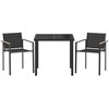 Lauko baldų komplektas 3 pcs Juoda ir Antracitas Tekstilenas