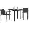 Lauko baldų komplektas 3 pcs Juoda ir Antracitas Tekstilenas