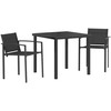 Lauko baldų komplektas 3 pcs Juoda ir Antracitas Tekstilenas