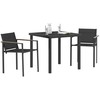 Lauko baldų komplektas 3 pcs Juoda ir Antracitas Tekstilenas