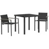 Lauko baldų komplektas 3 pcs Juoda ir Antracitas Tekstilenas