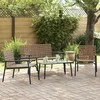 Lauko baldų komplektas Sodo valgomojo komplektas 4 pcs Ruda poliratanas
