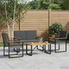 Lauko baldų komplektas 4 pcs Pilka ir tamsiai pilka poliratanas