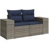 Lauko baldų komplektas 5 dalių sodo sofų komplektas su pagalvėlėmis, pilkas, poliratanas